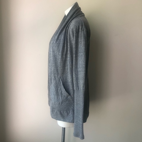 🌼 Alternative Lightweight Jersey Rib Sleeve Open Cardigan in Eco Grey S NEW - Picture 5 of 9